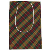 Goud rood en groen kerstcadeau afdrukken medium cadeauzakje (Voorkant)