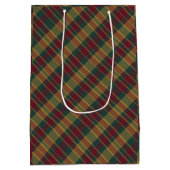 Goud rood en groen kerstcadeau afdrukken medium cadeauzakje (Achterkant)