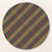 Goud rood en groen kerstcadeau afdrukken ronde kartonnen onderzetter (Voorkant)