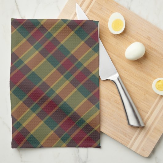 Goud rood en groen kerstcadeau afdrukken theedoek (Quarter Fold)