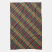 Goud rood en groen kerstcadeau afdrukken theedoek (Verticaal)