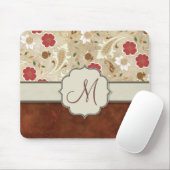 Goud, rood en wit flesje op het perkammonogram muismat (Met muis)