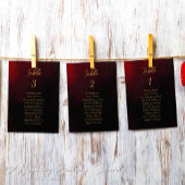 Goud Rood en Zwart Bruiloft Zitkaart Kaart