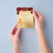 Goud rood glitter-jurk, gezoet 16 flyer (Hand)