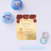 Goud rood glitter-jurk, gezoet 16 flyer (Enkel)