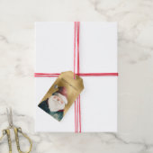 Goud Rood Groen Kerstman Cadeaulabel (Met Touw)