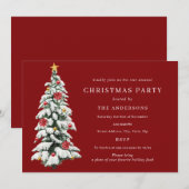 Goud Rood Groen Traditioneel Boom Kerstfeest Kaart (Voorkant / Achterkant)