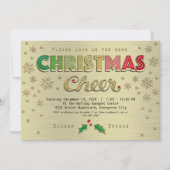 Goud Rood Groen Typografie Kerstfeest Kaart (Voorkant)
