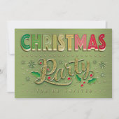 Goud Rood Groen Typografie Kerstfeest Kaart (Achterkant)