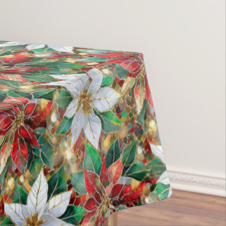 Goud Rood Groen Wit Poinsettia Tafelkleed
