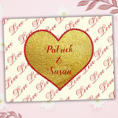 Goud Rood Hart Schattige Elegante Valentijnsdag Feestdagen Kaart