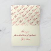 Goud Rood Hart Schattige Elegante Valentijnsdag Feestdagen Kaart (Binnen)