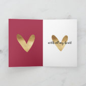 Goud Rood Ik hou van je Harten Kaart (Binnen)