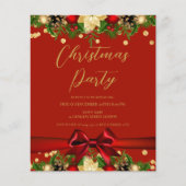 Goud Rood Lint Glitter Christmas Corporate Flyer (Voorkant)