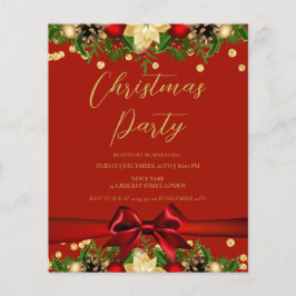 Goud Rood Lint Glitter Christmas Corporate Flyer