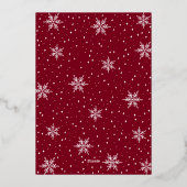 Goud & Rood Modern Kerstmis Vakantie Diner Party Folie Uitnodiging (Achterkant)