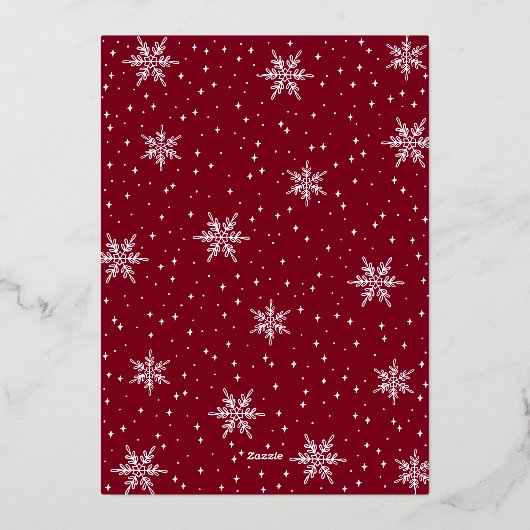 Goud & Rood Modern Kerstmis Vakantie Diner Party Folie Uitnodiging (Achterkant)