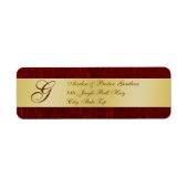 Goud & Rood Monogram Nieuwjaar Labels (Voorkant)