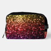 Goud rood paarse glitter sprankelt zwart Monogram Toilettasje (Achterkant)