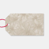 Goud, rood Poinsettia Fotovakantie Cadeaulabel (Achterkant Horizontaal)
