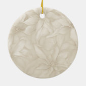 Goud, rood Poinsettia Fotovakantie Keramisch Ornament (Achterkant)