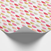 Goud Rood Roze Waterverf Lippen Cadeaupapier (Hoek)