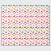 Goud Rood Roze Waterverf Lippen Cadeaupapier (Vlak)