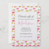 Goud Rood Roze Waterverf Lippen Kaart (Voorkant)