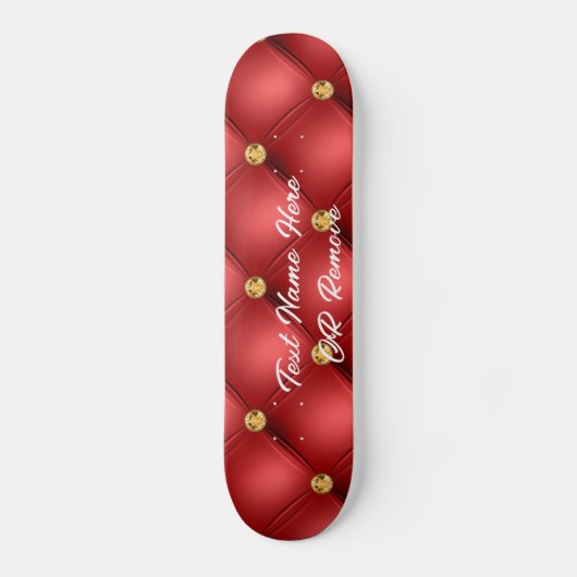 Goud Rood Ruitend Leder Persoonlijk Skateboard (Voorkant)