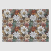 Goud Rood Wit Bloemen Tissuepapier (Voorkant)