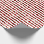 Goud Rood Wit Glitter Stripes Kerstmis Cadeaupapier (Hoek)