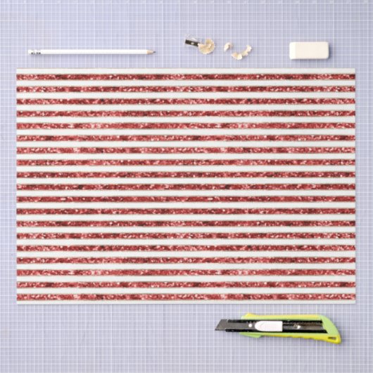 Goud Rood Wit Glitter Stripes Kerstmis Tissuepapier (Craft)