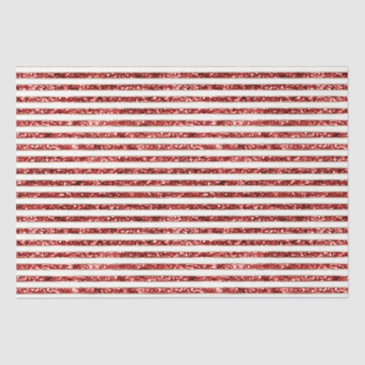 Goud Rood Wit Glitter Stripes Kerstmis Tissuepapier (Voorkant)