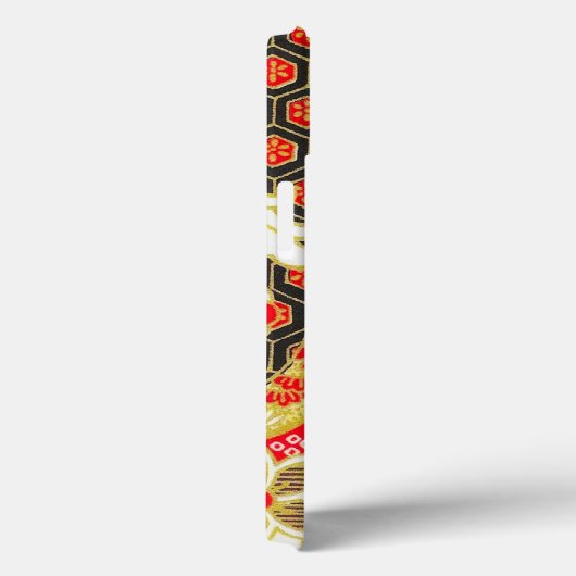 Goud Rood Wit Japans Kimono Bloemen Case-Mate iPhone Case (Achterkant / Rechts)