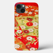 Goud Rood Wit Japans Kimono Bloemen Case-Mate iPhone Case (Achterkant)