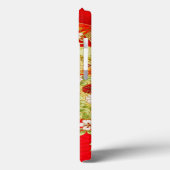 Goud Rood Wit Japans Kimono Bloemen Case-Mate iPhone Case (Achterkant / Links)