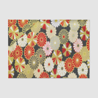 Goud Rood Wit Japans Kimono Bloemen Decoupage Tissuepapier