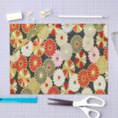 Goud Rood Wit Japans Kimono Bloemen Decoupage Tissuepapier (Craft)
