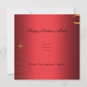 Goud Rood Xmas Feest Kaart (Achterkant)