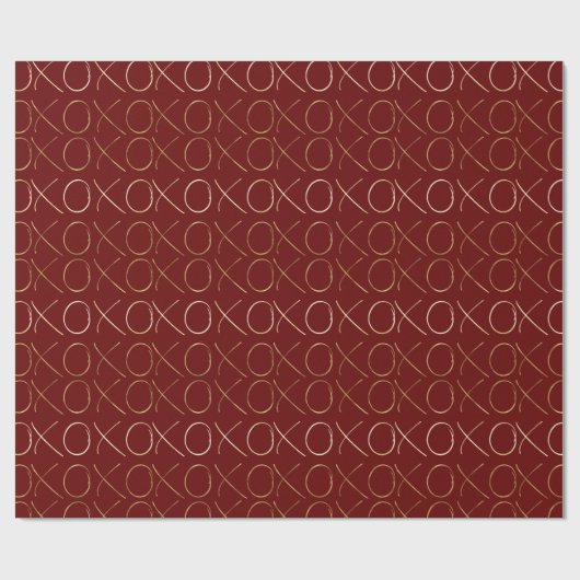 Goud Rood XOXO Cadeaupapier (Vlak)
