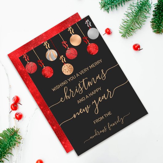 Goud Rood Zilver Glitter Hanger Kerstornament Feestdagenkaart