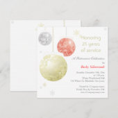 Goud Rood Zilver Winter Retirement Party Kaart (Voorkant / Achterkant)