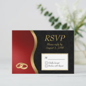 Goud Rood & Zwart RSVP (Staand voorkant)