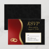 Goud Rood & Zwart RSVP (Voorkant / Achterkant)