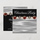 Goud Rood Zwart Wit Kerstfeest Kaart (Voorkant / Achterkant)