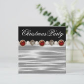 Goud Rood Zwart Wit Kerstfeest Kaart (Staand voorkant)