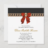 Goud Rood Zwart Wit Quinceanera Kaart (Achterkant)