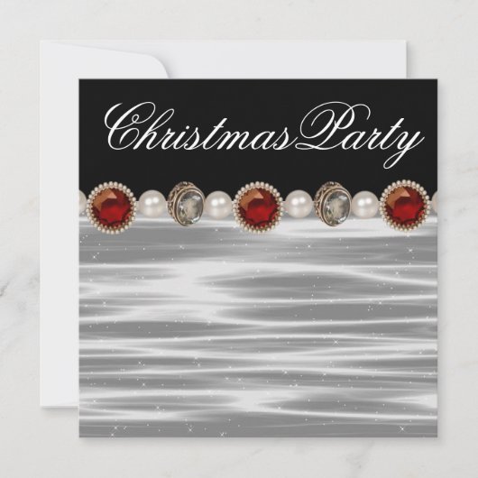 Goud Rood Zwart Witte Kerstfeest Kaart (Voorkant)