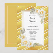 Goud Roos Baby shower Kaart (Voorkant / Achterkant)