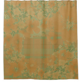 Goud & Roos Bloemen & Plaid Douchegordijn